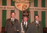 Sch&uuml;tzenk&ouml;nig Franz Kilbinger mit seinen Rittern Alexander Bergh&auml;user und Maik Ritter